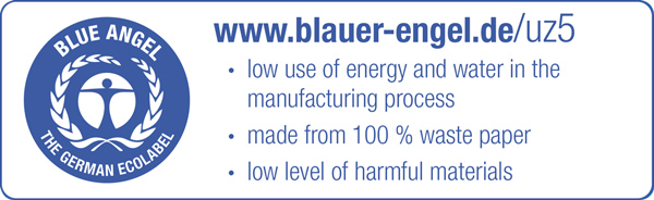 Erklärfeld Blauer Engel Hygienepapier uz5