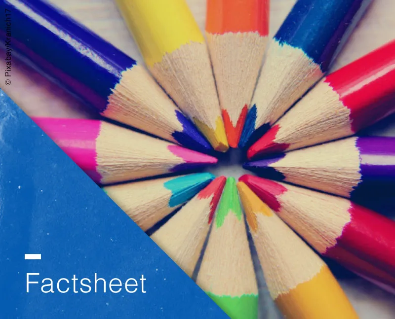 Cover: Factsheet mit Buntstiften