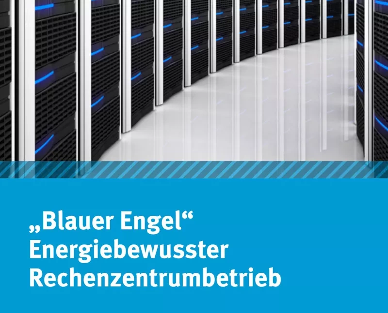 Cover: Rechenzentrum. Text: Energiebewusster Rechenzentrumbetrieb