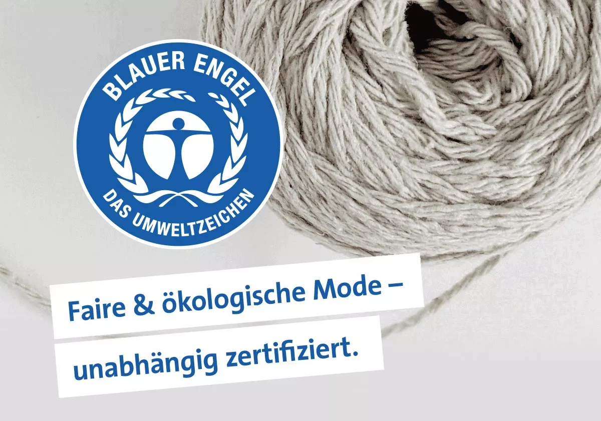 Slogan: Faire & ökologische Mode - unabhängig zertifiziert. 