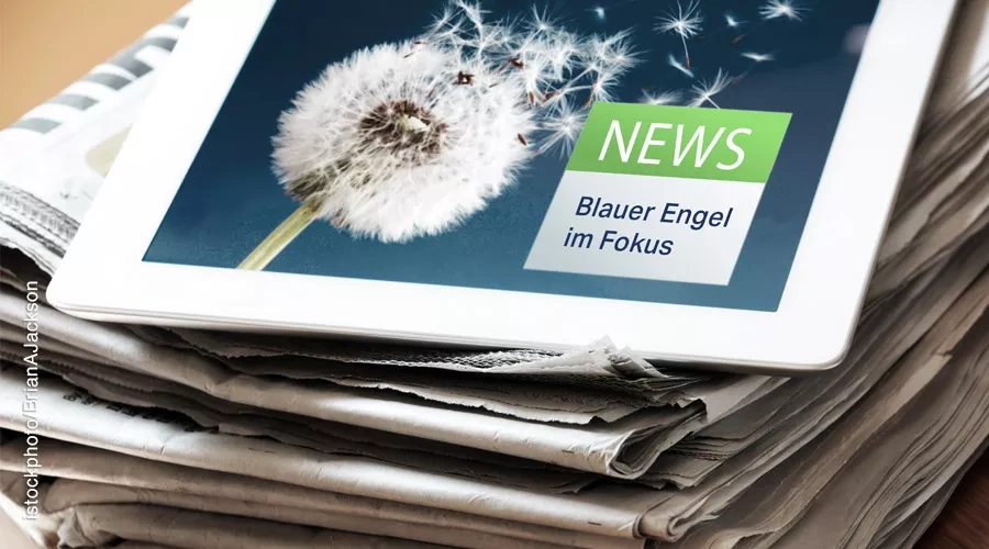 Tablet mit Teaserbild zu News - Blauer Engel im Fokus 