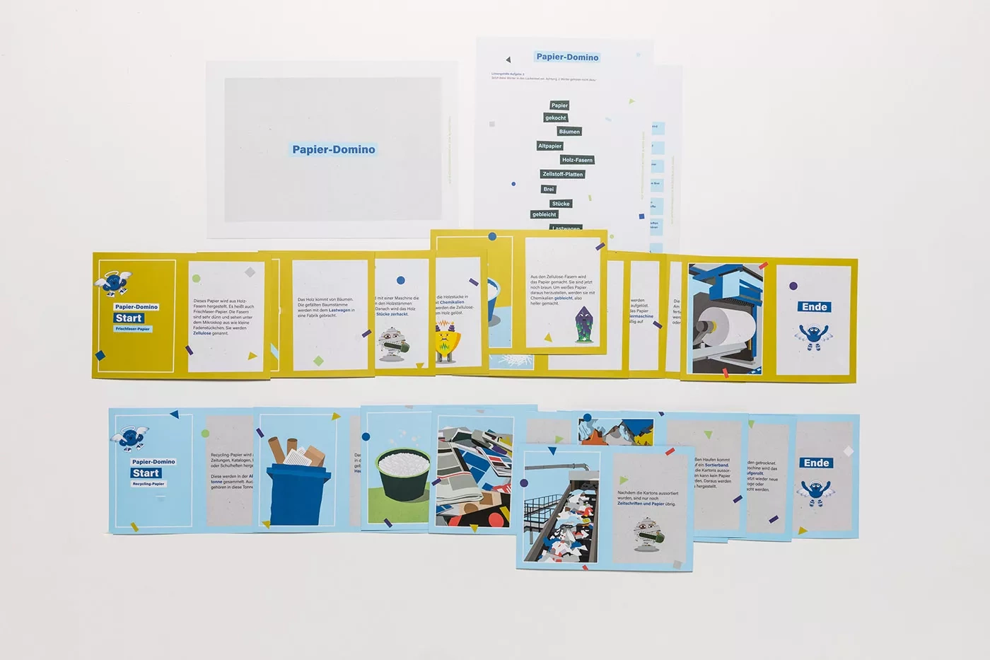 Spiel Papierdomino aus der Schulbox