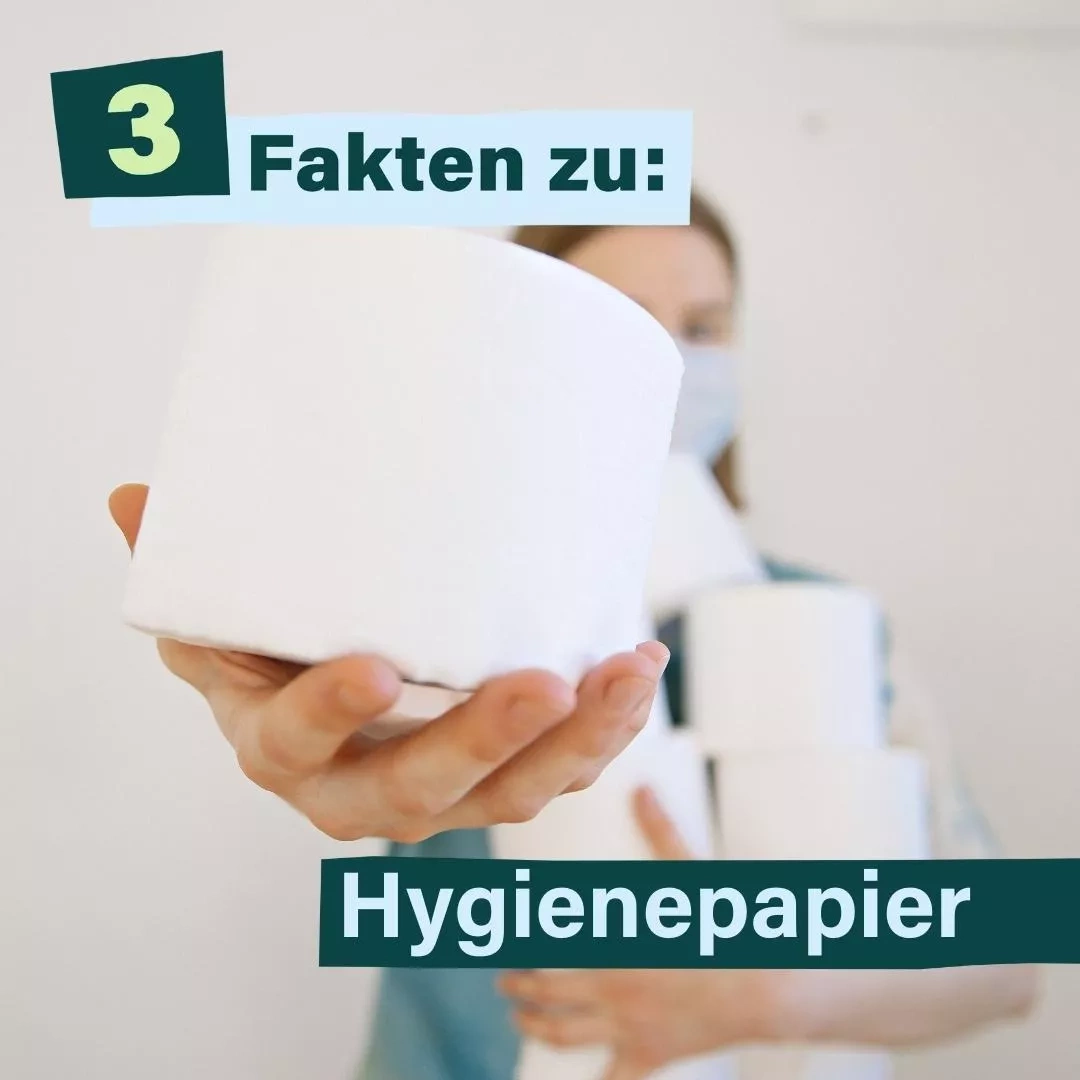 3 Fakten zu: Hygienepapier - Ein Klopapierrolle wird in die Kamera gehalten