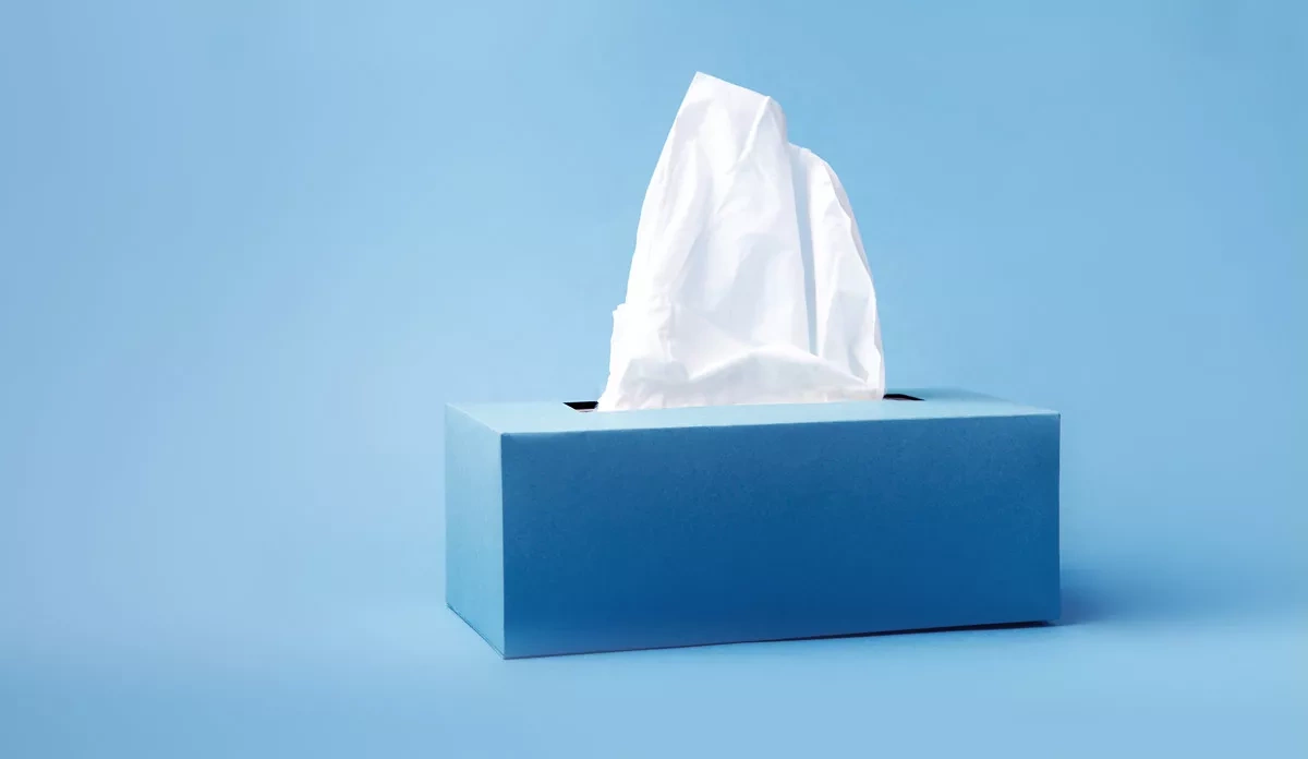 Blaue Taschentuchbox