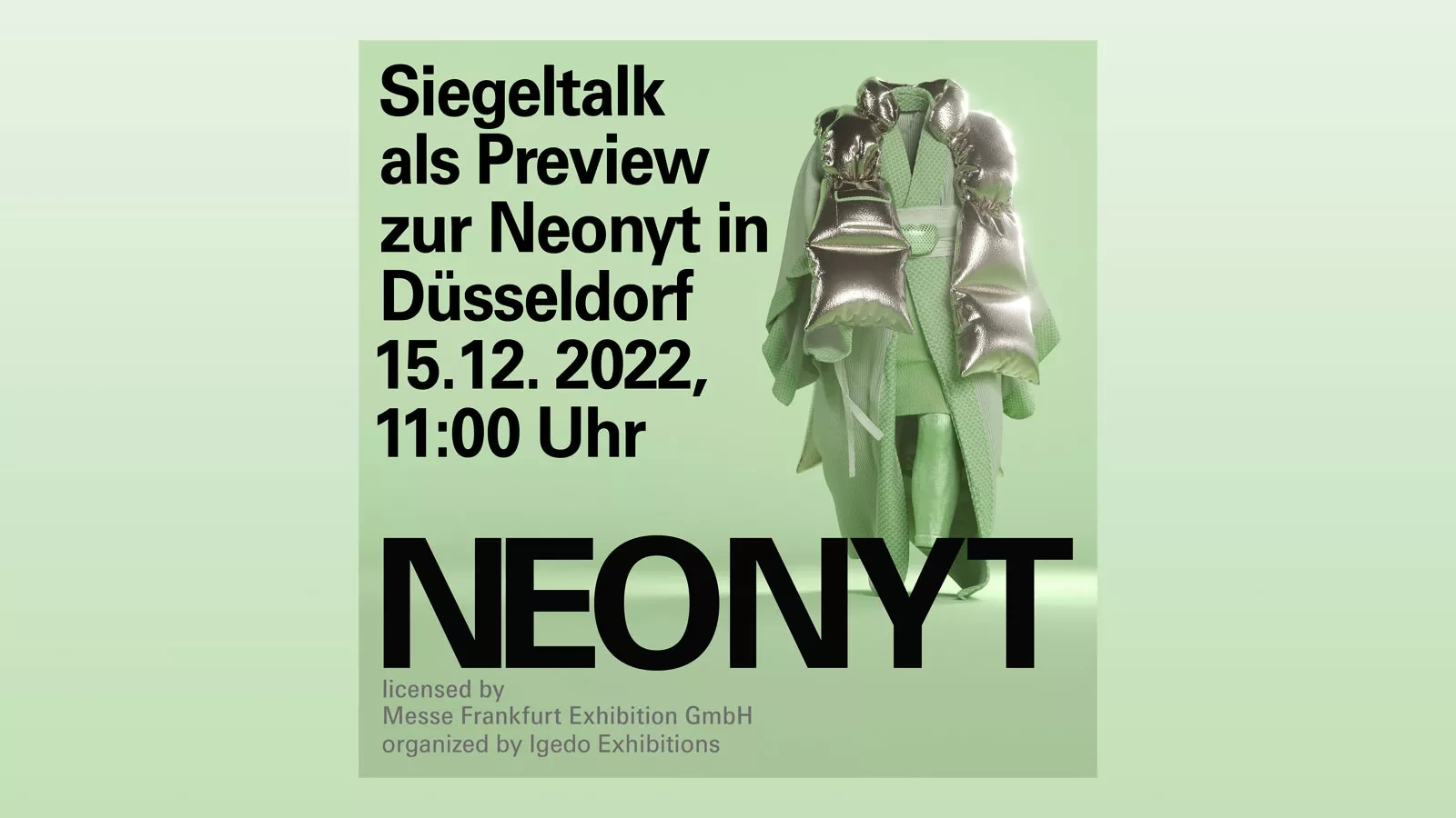 Plakat: Siegeltalk als Preview zur Neonyt in Düsseldorf 15.12. 2022, 11:00 Uhr NEONYT