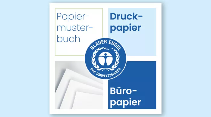 Cover zum Papiermusterbuch Druck- und Büropapier