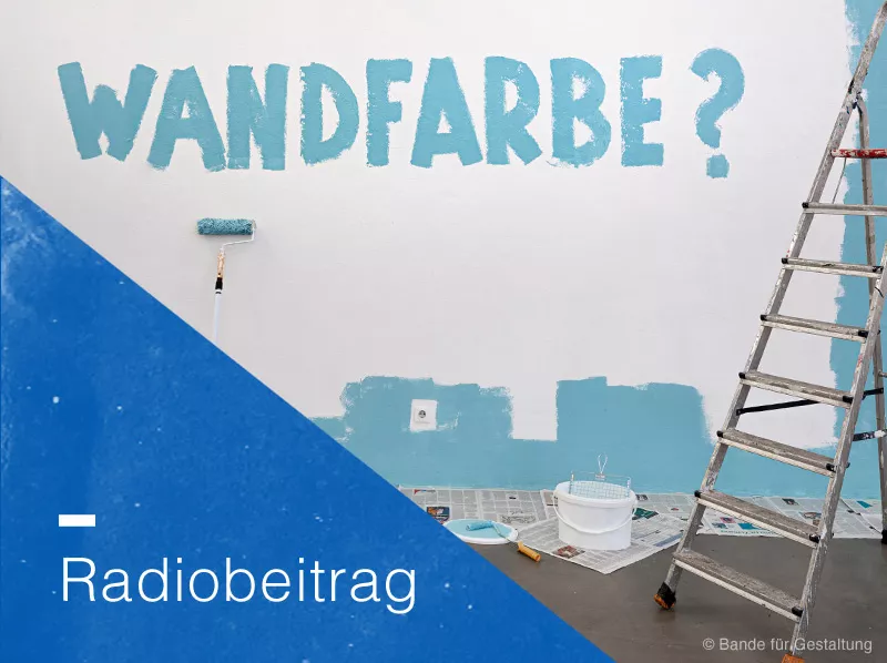 Text "Wandfarbe" auf Wand gemalt ©Bande für Gestaltung