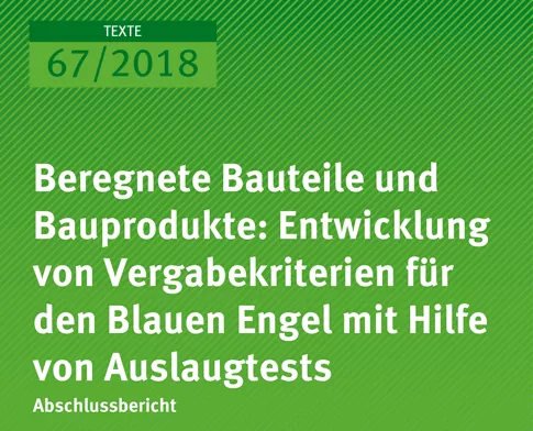 Cover: Hintergrund UBA zu Beregnete Bauteile und Bauprodukte