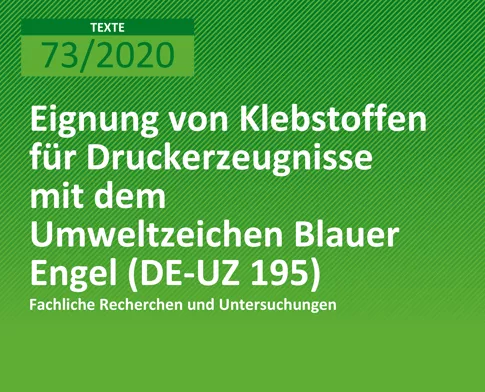 Cover: Hintergrund UBA zu Klebstoffen für Druckerzeugnisse