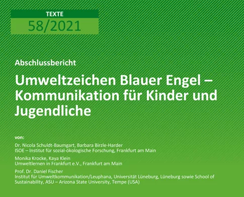 Cover: Hintergrund UBA zu Kommunikation für Kinder und Jugendliche 