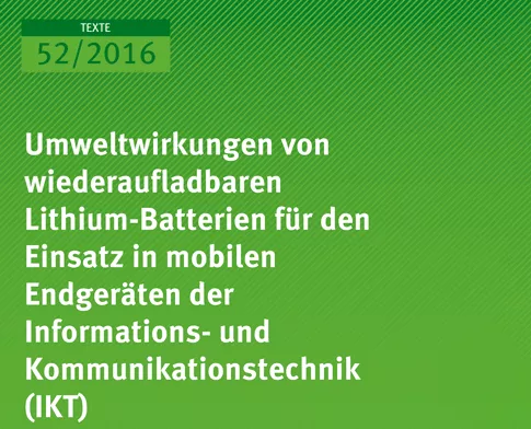 Cover: Hintergrund UBA zu Lithium-Batterien 