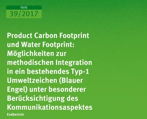Cover: Hintergrund UBA zu Product Carbon Footprint und Water Footprint
