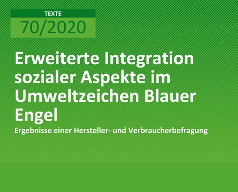 Cover: Hintergrund UBA zu Integration sozialer Aspekte im Umweltzeichen Blauer Engel