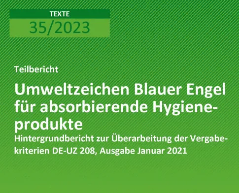 Cover zum Teilbericht absorbierende Hygieneprodukte