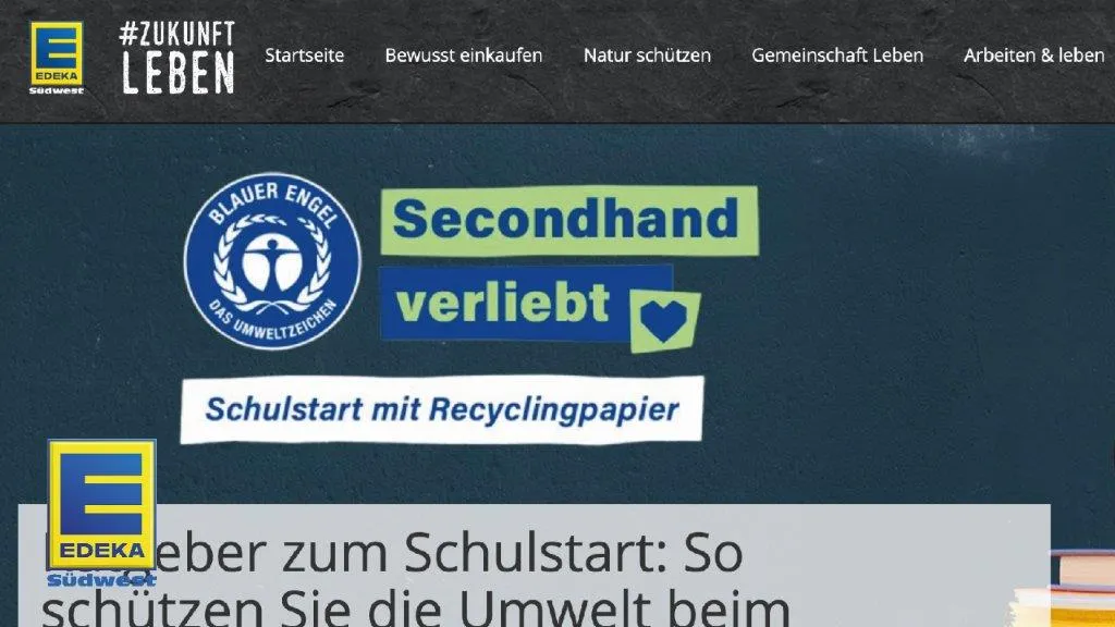 Edeka Südwest with its website for the “Secondhand verliebt” campaign from the Blue Angel