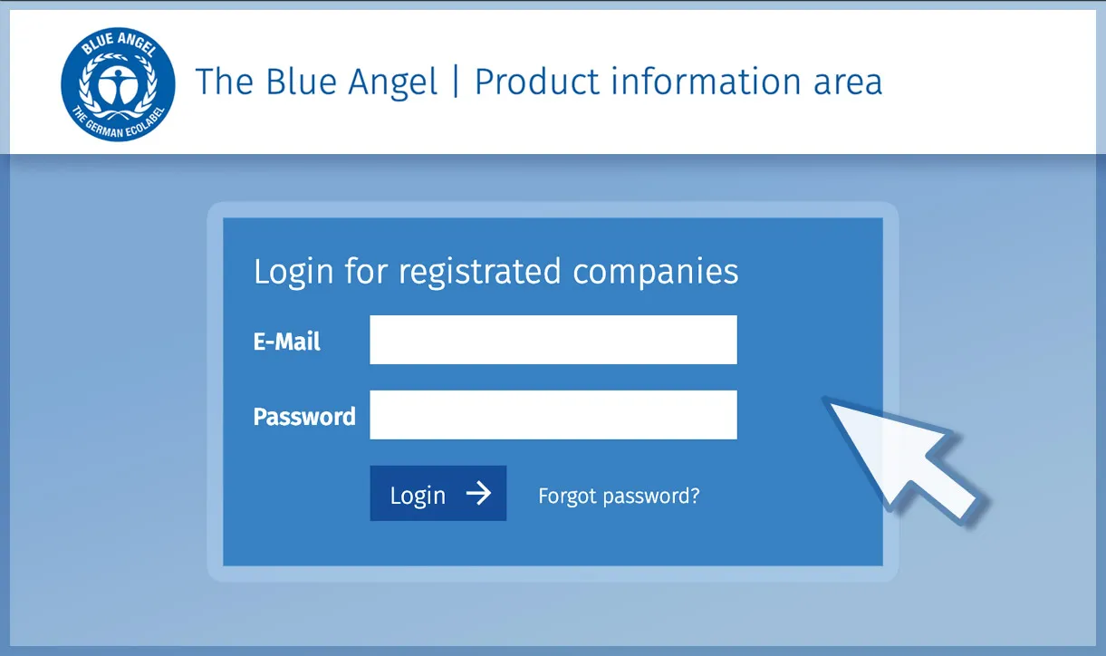LogIn Site Product information Blue Angel