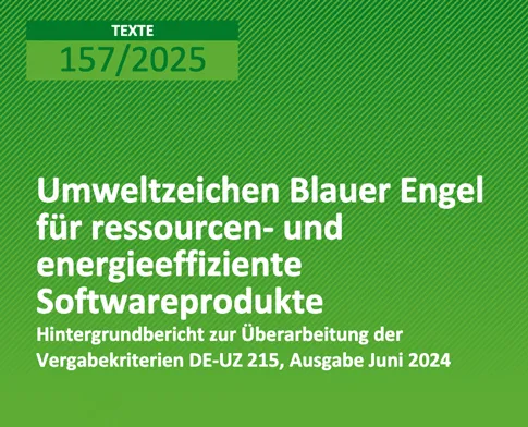 Cover zum Hintergrundbericht 157/2025 von UBA