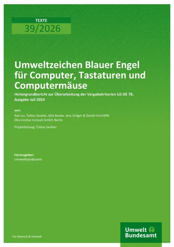 Cover Forschungsbericht für Computer, Tastaturen und Computermäuse