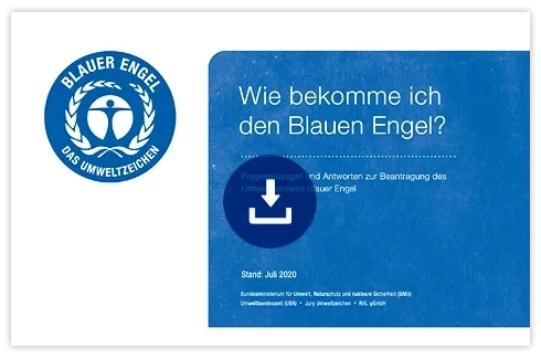 Broschüren Titelbild Wie bekomme ich den Blauen Engel