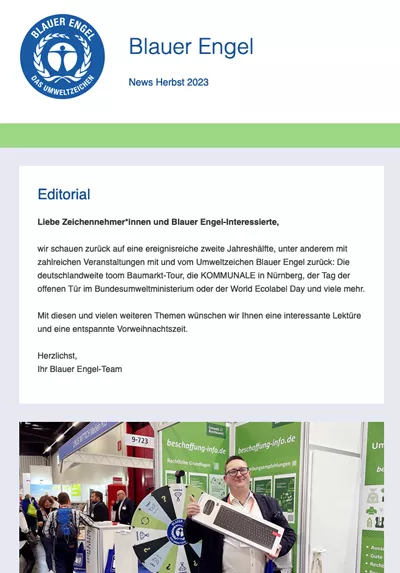 Newsletter Blauer Engel