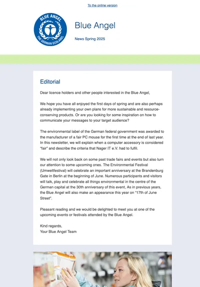 Preview image for the Blue Angel Newsletter
