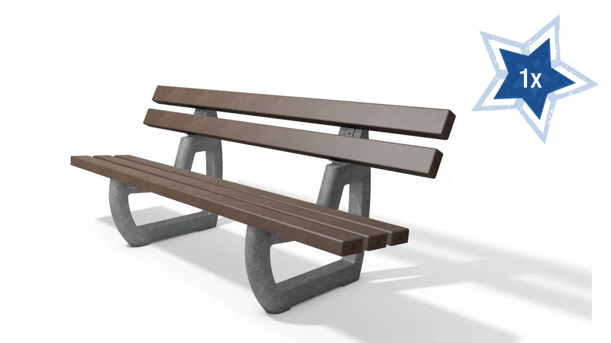 Gartenbank in braun und grau