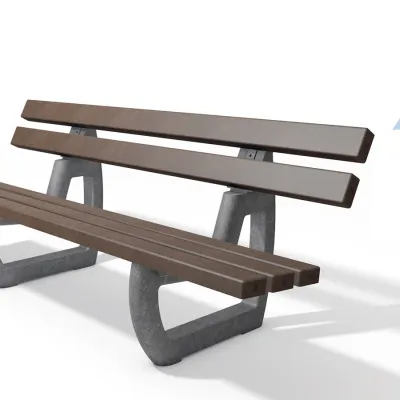 Gartenbank in braun und grau